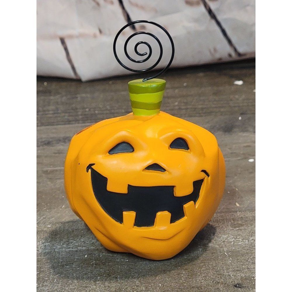 Pumpkin Jack o lantern photo clip holder halloween decor